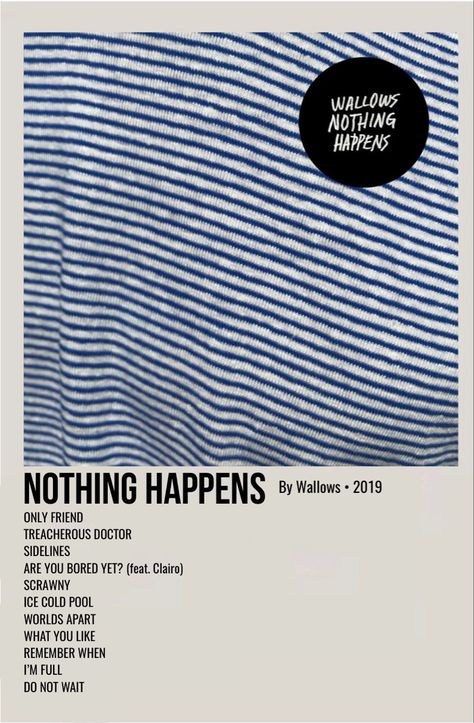 minimal polaroid album cover poster for nothing happens by wallows Poster Color Painting, Minimalist Music, Music Poster Ideas, Vintage Music Posters, Film Posters Minimalist, Music Poster Design, Artist Wall, Movie Poster Wall, Music Album Covers