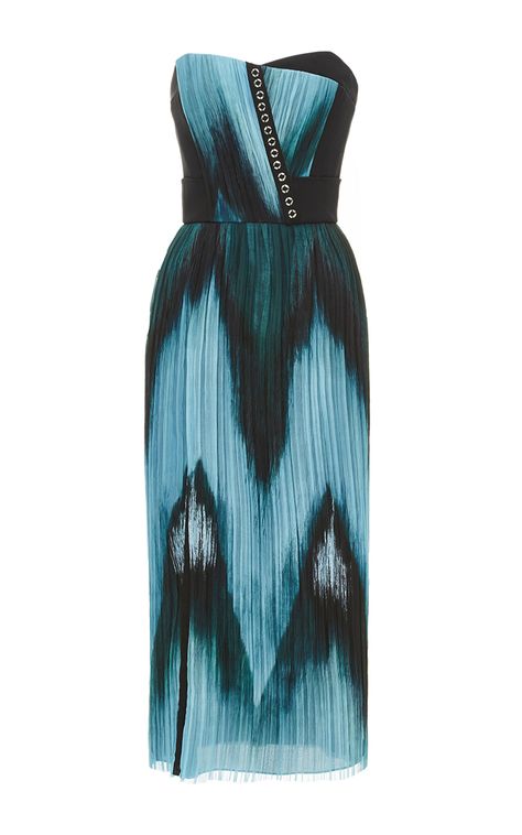 Brushstroke Ombre Printed Chiffon Straight Micro Pleated Dress by J. MENDEL for Preorder on Moda Operandi Cloth Collection, Kiss Outfits, Dress Moda Operandi, Edgy Glam, Pleated Chiffon, Sweetheart Dress, Crop Top Outfits, Future Fashion, Embellished Dress