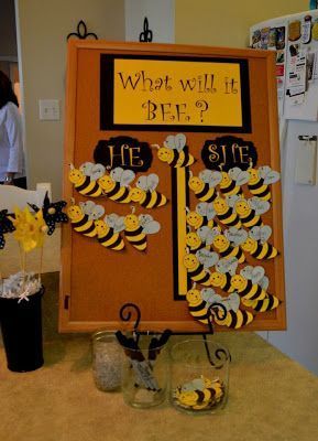 Bee Themed Gender Reveal, Gender Reveal Party Food, Bee Cute, What Will It Bee, Baby Gender Reveal Party Decorations, Honey Bee Baby Shower, Bee Gender Reveal, Gender Reveal Party Theme, Gender Reveal Themes