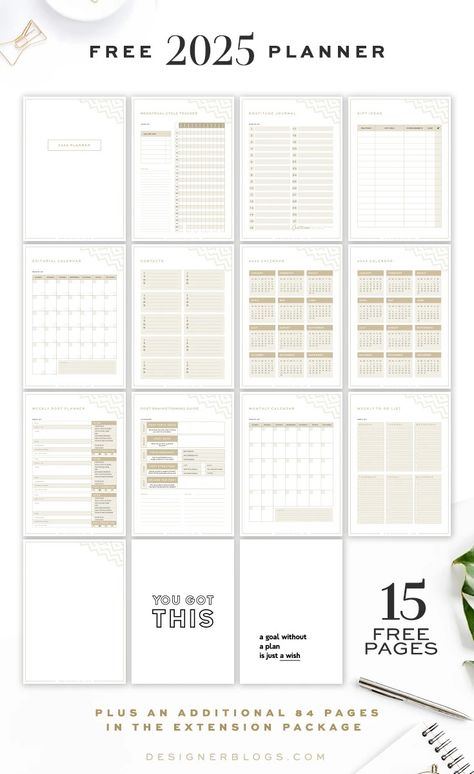 Free 2025 Life & Blog Planner Blog Planner Printable, Ultimate Planner, Media Planner, Wordpress Tutorials, Blog Strategy, Social Media Planner, Custom Website Design, Planner Printables Free, Free Planner