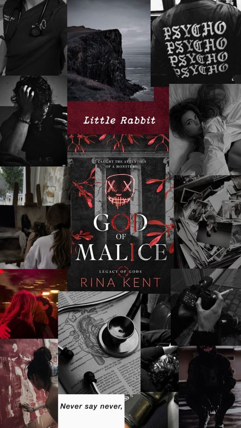 #books #godofmalice #rinakent #author God Of Malice Rina Kent, God Of Malice, Create Your Own Book, Violet Evergarden Anime, Rina Kent, Forever Book, Dark Romance Books, Book Study, Book Posters