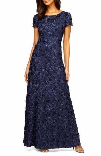 Adrianna Papell Short Sleeve Sequin Mesh Gown | Nordstrom Illusion Sleeves, Evening Dress Floor Length, Groom Looks, Alex Evenings, Column Gown, Gowns Online, Chiffon Gown, Gowns With Sleeves, Review Dresses