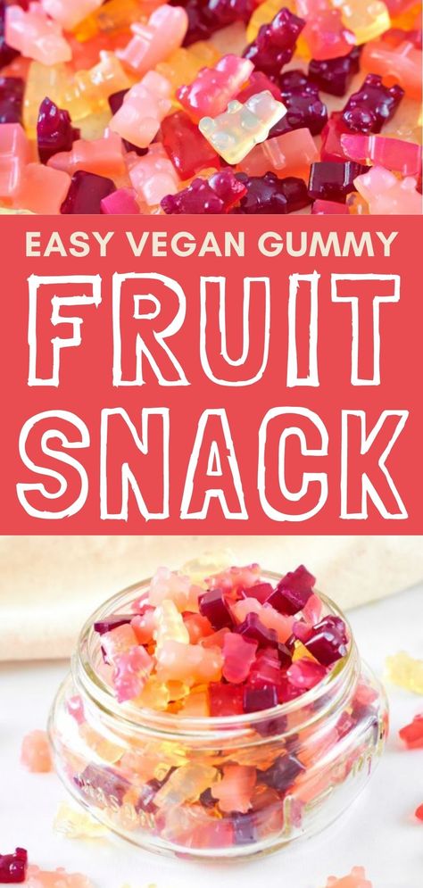 3-Ingredient Vegan Gummy Bears Recipe I how to make vegan gummy bears I tips for making vegan gummy bears I delicious vegan sweets I healthier gummy bears recipe I homemade gummy bears recipe I vegan fruit snacks I best vegan recipes for kids I gummy bears without gelatin I best vegan snacks #gummybears #veganrecipes Gummy Fruit Snacks, Vegan Recipes For Kids, Gummy Bears Recipe, Vegan Gummy Bears, Best Vegan Snacks, Homemade Gummy Bears, Healthy Gummies, Homemade Fruit Snacks, Homemade Gummies