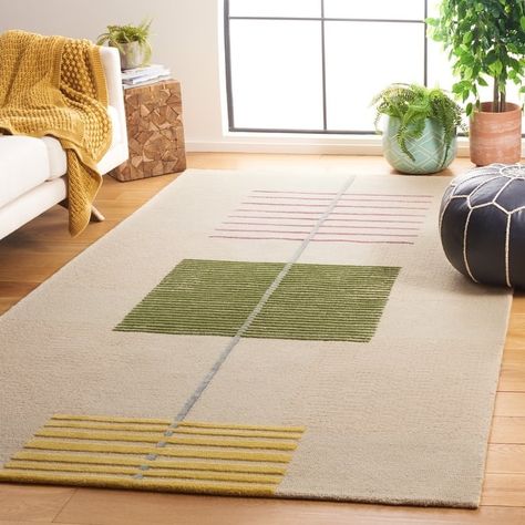 SAFAVIEH Handmade Genre Hans Mid-Century Modern Wool Rug - On Sale - Bed Bath & Beyond - 38038750 Mid Century Modern Rugs, Mid Century Rug, Modern Wool Rugs, Moms Crafts, Rug Inspiration, Mid Century Modern Design, Online Home Decor Stores, Blue Area Rugs, Midcentury Modern