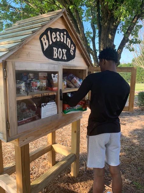 Cabarrus Blessing Boxes seeing surge of community help | News | independenttribune.com Diy Blessing Box Plans, Community Box Ideas, Blessing Boxes Community, Community Blessing Box Ideas, Blessing Box Diy, Community Library Boxes, Volunteer Ideas Community Service, Blessing Box Plans, Blessings Box Ideas