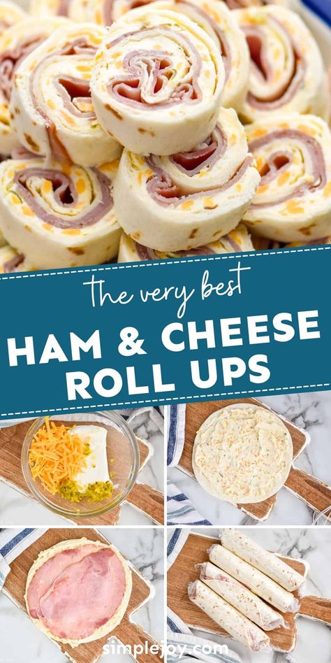 Ham And Cheese Rolls, Ham And Cheese Roll Ups, Cheese Roll Ups, Cheese Rolls, Cheese Roll, Pinwheel Recipes, Appetizers Easy Finger Food, Best Appetizer Recipes, Finger Foods Easy