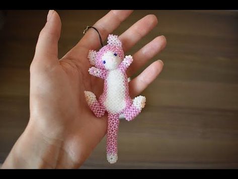 Beaded cat #BeadingPatterns #BeadedInstructions #PerlerBeadInstructions Beaded Cat Tutorial, Cat Beads Pattern, Beaded Cat Keychain, Cat Bead Patterns, Beaded Cat Pattern, Beaded Animals Tutorial Free Pattern, 3d Beaded Patterns, 3d Beaded Animals Patterns, Bead Pets Pattern