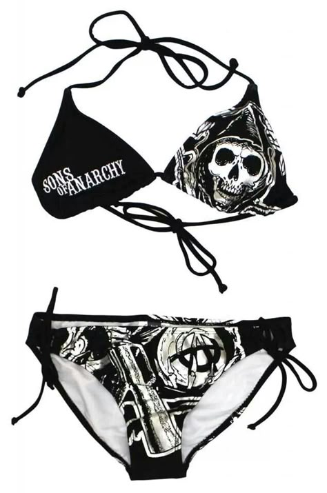 Sons of Anarchy bikini bikerornot.com Sons Of Anarchy Samcro, Punk Emo, Skull Clothing, Cute Bathing Suits, Sons Of Anarchy, Cute Swimsuits, Beach Babe, Beach Wears, Fashion Sense