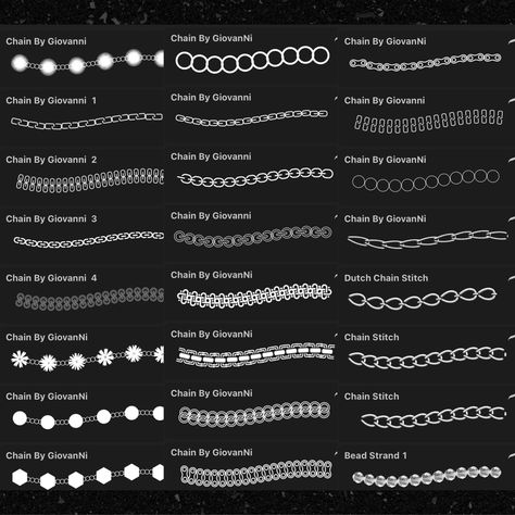 Jewelry Chain Drawing, Basic Jewelry Design Drawing, Procreate Drawing Jewelry, Bracelet Design Drawing, Necklace Technical Drawing, Jewellery Design In Procreate, How To Make A Chain Brush In Procreate, Necklace Chain Drawing, How To Draw Chain Necklace