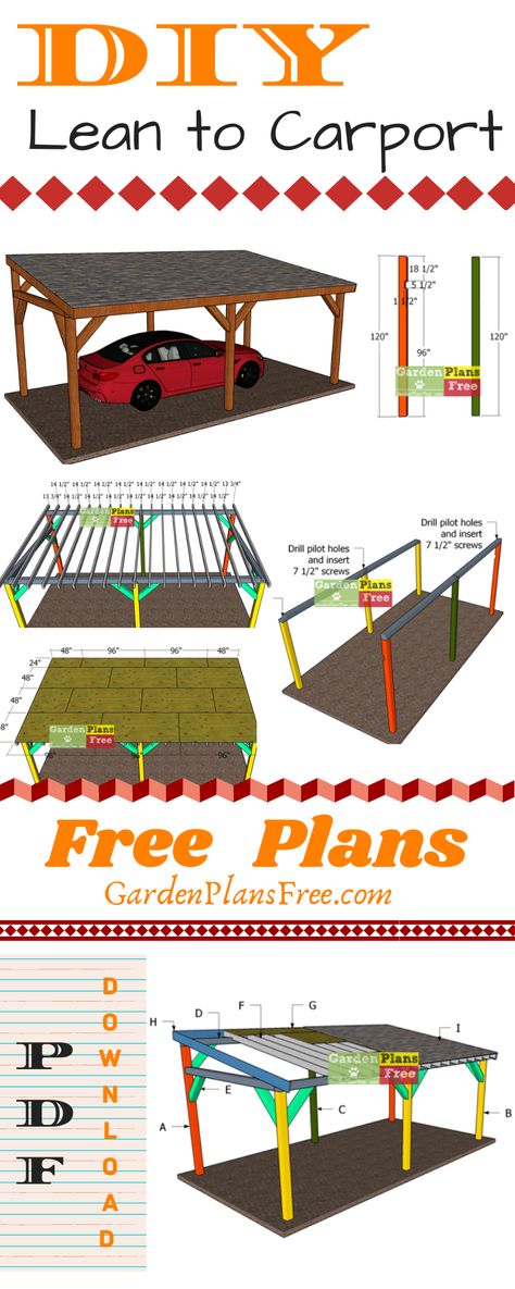 Carport Lean To, Lean To Carport Plans, Timber Frame Carport Plans, Car Port Attached To House Ideas, Wooden Carport Ideas, Lean Two Shelter, Gazebo Carport Ideas, Diy Metal Carport, Lean To Carport Ideas