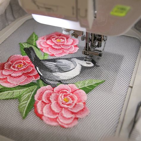 Fabrics 101: Embroidering on Nylon Screen | Machine Embroidery Designs | Embroidery Library Decorative Fireplace Screens, Embroidering Machine, Free Embroidery Patterns Machine, Fabric Stores, Machine Embroidery Projects, Spray Adhesive, Sewing Needle, Free Machine Embroidery Designs, Embroidery Library