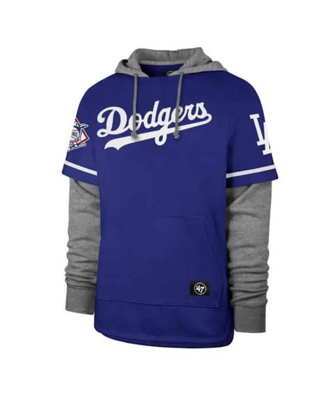 Dodgers Outfit, Detroit Game, Sleeve Women, 47 Brand, Los Angeles Dodgers, Hooded Pullover, Layered Look, Favorite Team, Team Logo