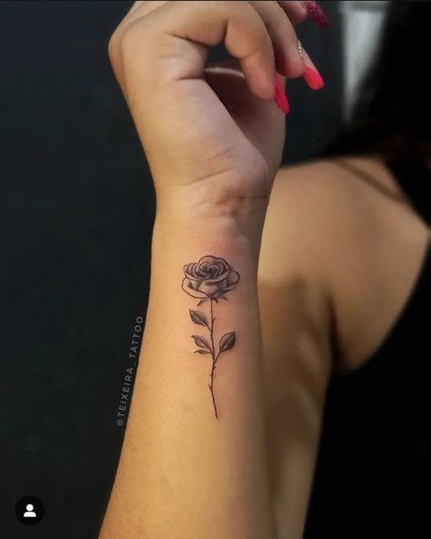 Rose Tattoo Side Of Wrist, Women’s Tattoos Meaningful, Rose Tattoo Women Arm, Rose Tattoo Wrist Women, Women’s Rose Tattoo, Small Tattoos For Back Of Arm, Rose Tattoo On Forearm For Women, Rose Tattoo On Arm For Women, Rose Tattoos Wrist