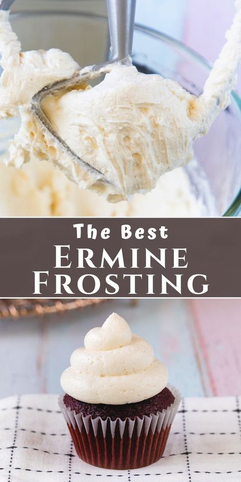 The Best Ermine Frosting on Beater and on Cupcake Flour Frosting, Cooked Frosting, Ermine Frosting, Cookies And Cream Frosting, Frosting Recipes Easy, Cake Frosting Recipe, Icing Frosting, Frosting Recipe, Cake Fillings