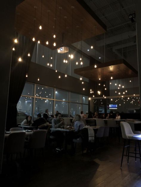 Dark Theme Restaurant Interior, Restaurant Mood Lighting, Modern Restaurant Aesthetic, Restaurant Dark Aesthetic, Hotel Restaurant Aesthetic, Dark Themed Restaurant, Classy Restaurant Aesthetic, Elegant Restaurant Aesthetic, Cozy Cafe Aesthetic Dark