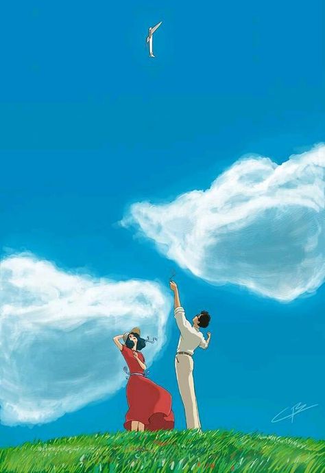 The Wind Rises// by http://kenobi-wan.deviantart.com/art/Le-Vent-Se-Leve-Kaze-Tachinu-The-Wind-Rises-431337871 Mononoke Anime, The Wind Rises, Studio Ghilbi, Studio Ghibli Background, Personajes Studio Ghibli, Wind Rises, Film Anime, Ghibli Artwork, Studio Ghibli Movies