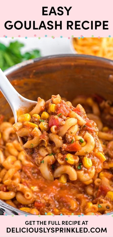 Goulash With Corn Recipes, Goulash Recipes With Vegetables, Goulash With Vegetables, Ww Goulash, Gulosh Recipe Easy One Pot, Goloush Recipe, Golashes Recipes Easy, Gouloush Recipe, Golosh Recipe Easy Simple