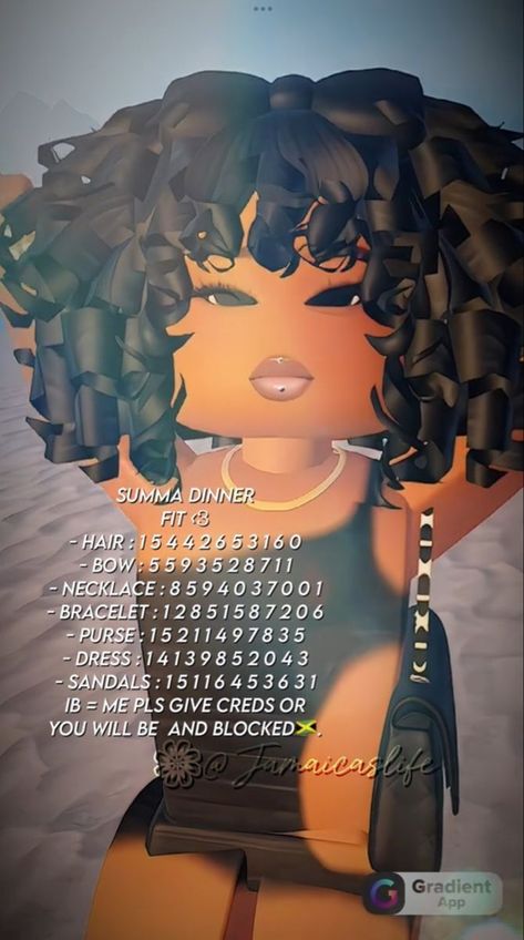 Blocksburg Outfit Codes￼, Fancy Dress Code, Pic Code, Dinner Fits, Y2k Hair, Roblox Robux, Black Hair Roblox, Aesthetic Roblox Royale High Outfits, Baddie Outfits Ideas