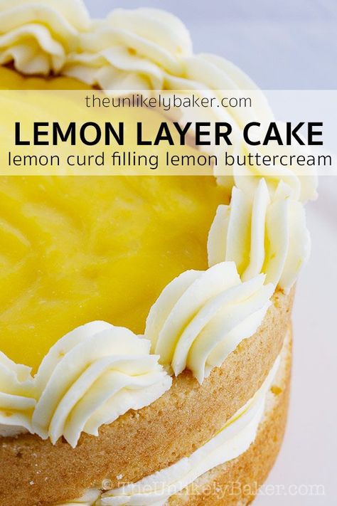 Curd Cake Filling, Lemon Cake With Lemon Curd, Cake With Lemon Curd Filling, Lemon Layer Cake, Curd Cake, Cake With Lemon Curd, Lemon Curd Cake, Lemon Layer Cakes, Curd Filling