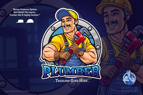 Plumber Logo Design, Plumber Logo, Plumbers Logo, Company Fonts, Technician Logo, Dr Logo, Startup Logo Design, Handyman Logo, Plumbing Logo