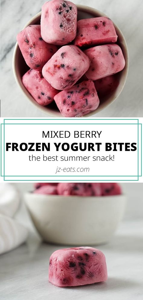 yogurt bites pinterest long pin Keto Frozen Yogurt Bites, Frozen Yogurt Berry Bites, Smoothie Bites, Strawberry Yogurt Bites, Yogurt Bites Recipe, Frozen Recipes, Keto Diet Drinks, Frozen Yogurt Bites, Keto Approved Foods