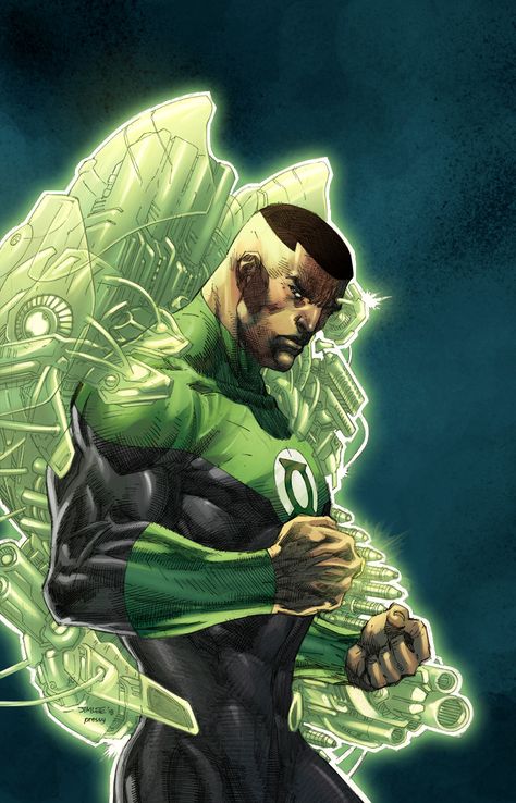 Green Lantern Jon Stewart, Green Lantern John Stewart Art, Jim Lee Green Lantern, Green Lantern Comic Art, Green Lantern Wallpaper, Green Lantern John Stewart, Black Green Lantern, John Stewart Green Lantern, Jim Lee Art