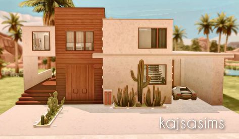 Bloxburg Desert House, Modern Desert Home Exterior, Sims 4 Desert House, Desert House Exterior, Desert Modern House, Desert Home Exterior, Sims 3 Houses Ideas, Modern Desert Home, Desert Luxury