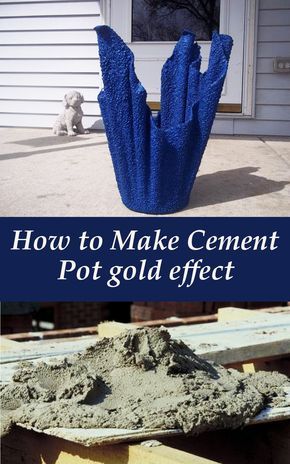 Landscape Timber Crafts, Diy Cement Planters, Cement Vase, Cement Molds, Cement Flower Pots, Cement Diy, Concrete Diy Projects, Cement Art, Gold Effect