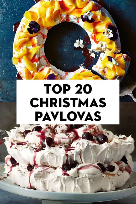 Christmas Pavlova Recipe, Pavlova Toppings, Christmas Pavlova, Pavlova Dessert, Pavlova Cake, New Year's Desserts, Xmas Desserts, Festive Recipes, Pavlova Recipe