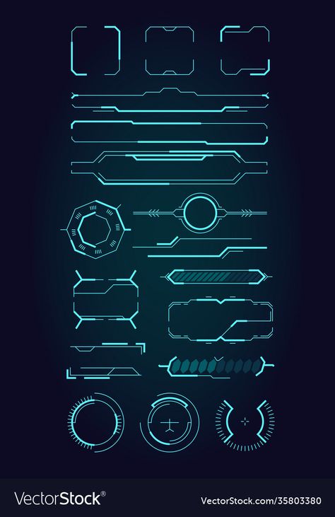 Digital Frame Design, Sci Fi Screen Panel, Sci Fi Symbols, Futuristic Infographic Design, Ui Elements Design, Space Element Of Design, Scifi Interface, Futuristic Web Design, Futuristic Ui Design