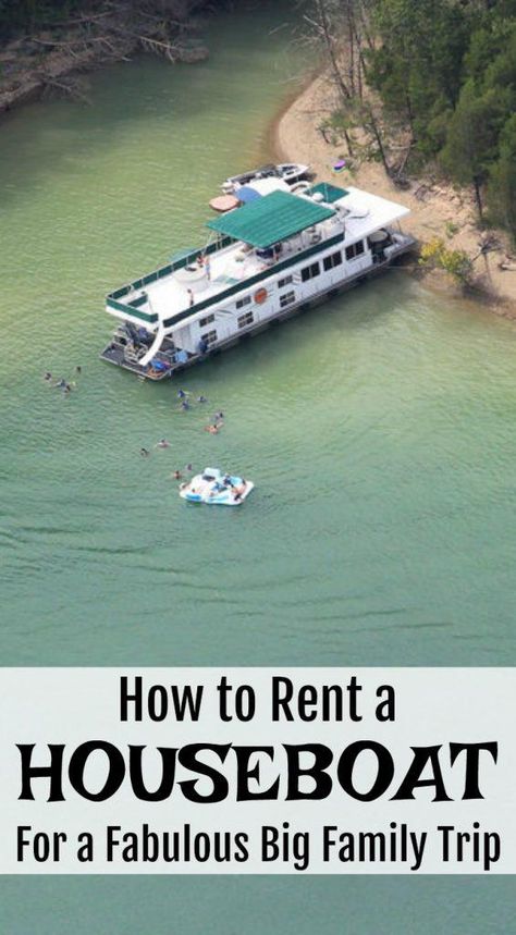 How to Rent a Houseboat for a Fantastic Big Family Vacation - SixSuitcaseTravel - Big Family Travel Big Family Vacation, Lake Powell Houseboat, Houseboat Vacation, Yacht Trip, Lake Shasta, Luxury Houseboats, Houseboat Rentals, Lake Cumberland, Houseboat Living