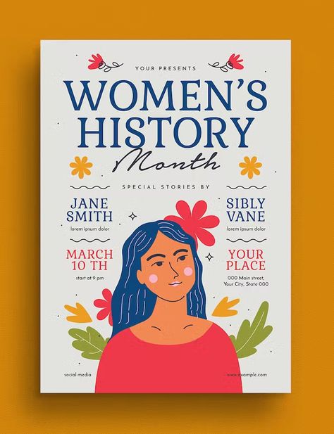 Women Event Poster, Women History, Women's History Month, Feed Ig, Women Poster, Event Flyer Templates, Women's History, Womens History Month, Event Flyer