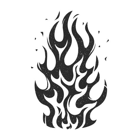 Flame Tattoo Black And Grey, Fire Illustration Black And White, Flame Design Graphics, Fire Line Drawing, Flames Black And White, Fire Logo Design Ideas, Fire Symbolism, Fire Symbol Tattoo, Black And White Symbols