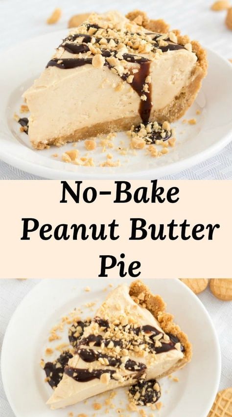 Peanut Pie Recipe, Peanut Pie, No Bake Peanut Butter Pie, Easy Peanut Butter Pie, No Bake Peanut Butter, Easy Pie Recipes, Nutter Butter, Oreo Crust, Peanut Butter Desserts