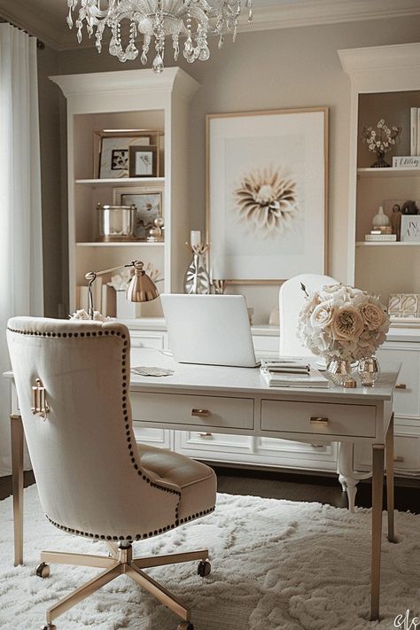 34 Feminine Home Office Ideas to Suit Every Style 104 34 Feminine Home Office Ideas to Suit Every Style