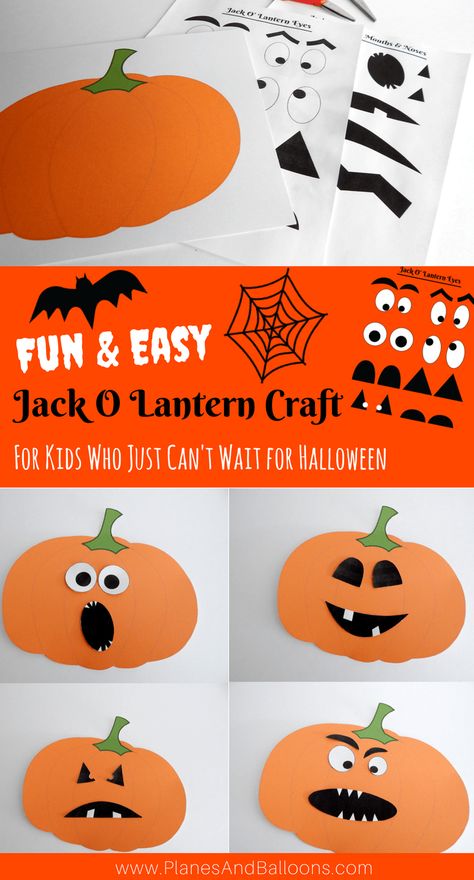 Easy Halloween crafts for preschool kids to make. Fun pumpkin craft - Jack O Lantern activity. #prek #preschool #halloween Make A Jack O Lantern Printable, Jackolantern Preschool Crafts, Halloween Pumpkin Paper Crafts, Paper Jackolantern Craft, Jackolantern Crafts For Kids, Paper Jack O Lantern Craft, Pumpkin Paper Crafts For Kids, Paper Pumpkin Craft For Kids, Free Printable Halloween Crafts