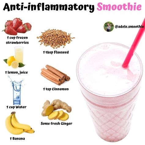 Smoothie Nutrition 🍹 on Instagram: “"Quick and easy recipe for an anti-inflammatory smoothie with berries, ginger, banana and flaxseed to make you feel great!⁠ ⁠ Flaxseed –…” Flaxseed Smoothie, Healthy Diet Smoothies, Flax Seed Recipes, Smoothie Cup, Inflammatory Foods, Mango Smoothie, Flaxseed, Frozen Strawberries, Smoothie Drinks