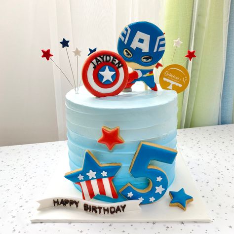 Captain America Birthday Party Ideas, Niki Birthday, Captain America Birthday Cake, Captain America Birthday Party, Captain America Party, Captain America Cake, America Cake, Captain America Birthday, America Theme