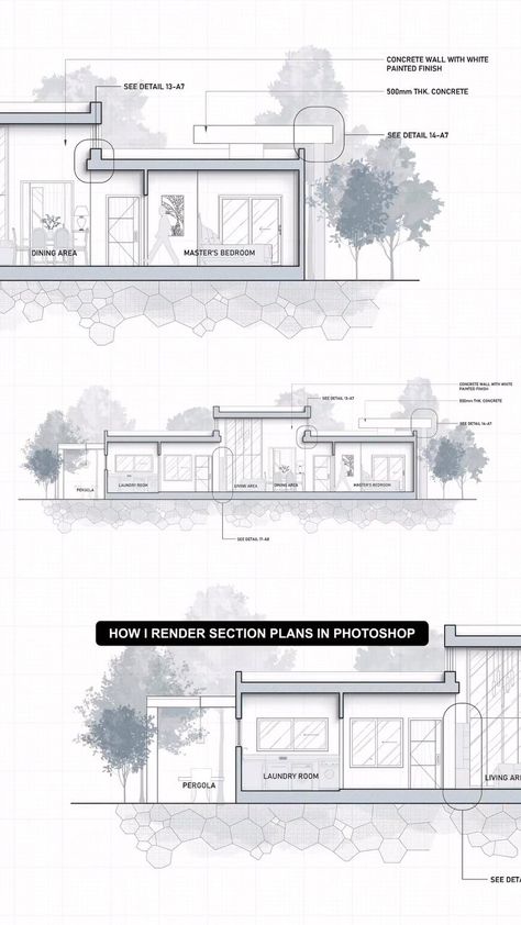 Best Midjourney Architecture Examples | illustrarch Architecture Rendering Photoshop, Software Architecture Design, Bio Architecture, Rendered Floor Plan, Apartments Exterior, Photoshop Rendering, Workshop Plans, Elevation Drawing, Architect Drawing