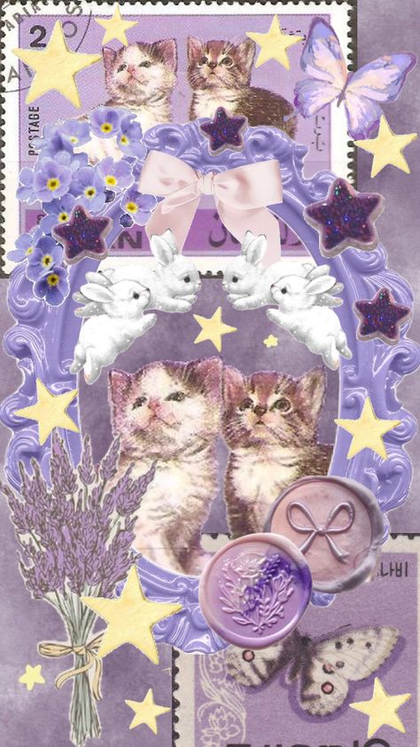 #purple #lavender #pastel #violet #cats #kittens #coquette #flowers #monochrome Coquette Flowers, Pastel Violet, Purple Aesthetic Background, Wonderland Artwork, Violet Aesthetic, Phone Wallpaper Boho, Lavender Aesthetic, Pretty Backgrounds, Purple Cat