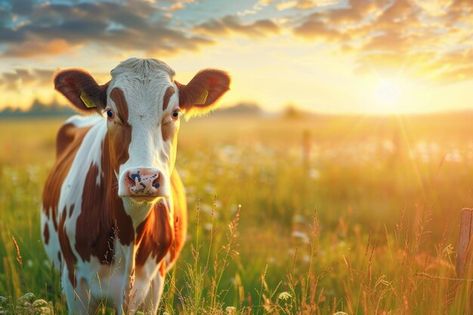 Photo happy single cow on a meadow durin... | Premium Photo #Freepik #photo Happy Single, Cb Background, Single And Happy, Hd Images, Premium Photo, In Summer, Graphic Resources, Cow, Stock Photos