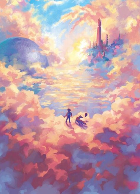 Cloud Illustration, Illustration Manga, Seni Cat Air, Arte Inspo, Fantasy Art Landscapes, 판타지 아트, Art And Illustration, In The Clouds, Drawing Tutorials