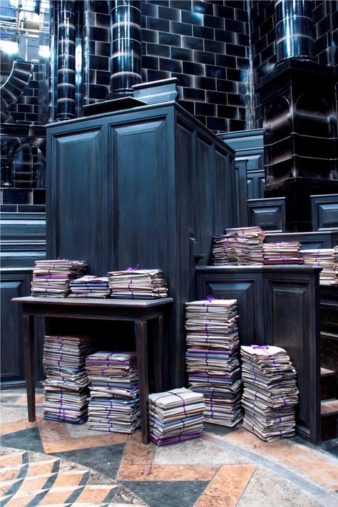 Wizengamot Courtroom, Deathly Hallows Part 1 Ministry Of Magic Aesthetic, Harry Potter Ministry Of Magic, The Ministry Of Magic, Harry Potter Locations, Harry Potter Set, Ministry Of Magic, Hogwarts Aesthetic, Magic Aesthetic, Harry Potter Aesthetic