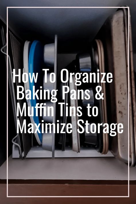 Learn how to organize baking pans efficiently using the YouCopia Bakeware Rack for maximizing kitchen storage. How To Organize Baking Pans, Organize Baking Pans, Organize Glass Baking Dishes, Diy Sheet Pan Organizer, Storing Cookie Sheets, Baking Tray Storage Ideas, Baking Pan Storage Ideas, Bakeware Storage Ideas, Baking Organization Ideas