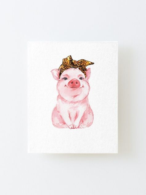 Pig Watercolor, Cute Pig, Leopard Skin, Animal Illustrations, Pig Lovers, Cute Pigs, Bandana Print, Head Band, Animal Illustration