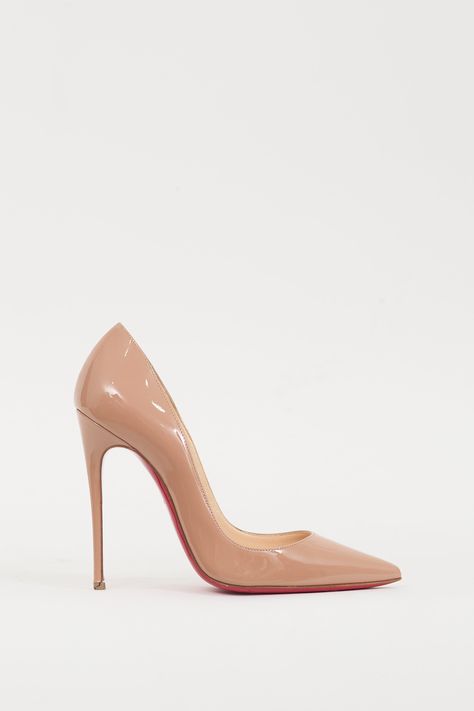 Christian Louboutin Beige Patent Leather So Kate Heel Beige Louboutin Heels, Louboutin Heels So Kate, Louibutton Heels, Louibittons Heels, Cristian Lobotan Heels, Stilleto Heels Pumps, Kate Louboutin, Black Louboutins, So Kate Louboutin