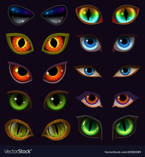 Halloween Eyes Scary Art, Monster Eyes Drawing, Scary Eyes Drawing, Beast Eyes, Eyes In Anime, Eyelashes Illustration, Halloween Typography Design, Animals Scary, Animated Eyes