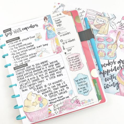 Heather Kell on Instagram: “In today’s video, I decorated a page in my Happy Planner Recipe Planner using the new “Baked with Love” kit from @plannersanon ! I LOVE how…” Happy Planner Recipe, Diy Meal Planner, Writing Recipes, Recipe Planner, Baked With Love, Happy Planner Layout, Planner Layouts, Planner Layout, Meal Planner