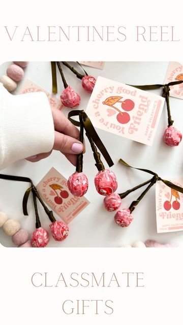 Katelyn Showalter on Instagram: "You’re a cherry good friend🍒 I had this idea for valentines a few weeks and & when @threadmama_story released these valentines prints I knew it was meant to be! Lollipops: @walmart Ribbon: @michaelsstores Tags: @threadmama_story . . . . . #classvalentines #diyvalentines #kidsvalentines #pinterestmom #diyclassvalentines #roommom #valentinesday2023 #valentines2023 #classmategifts #valentinesgift #momreels" Lollipop Valentine Ideas, Valentines Prints, Pinterest Mom, Classmates Gifts, Class Mates, Slp Activities, Class Valentines, Room Mom, I Knew It