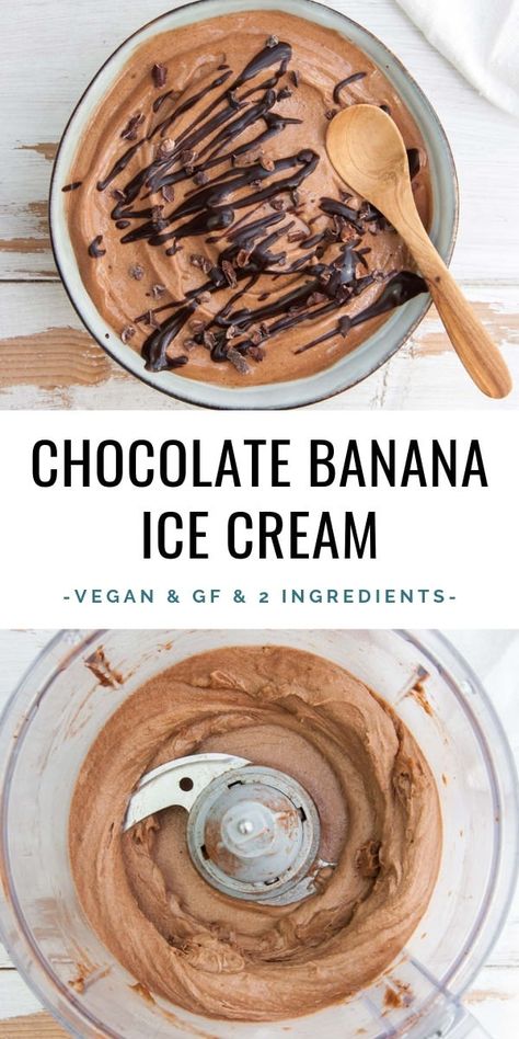 2-Ingredient Chocolate Banana Ice Cream (vegan, gluten-free) #icecream #chocolate #banana #vegan #glutenfree #nicecream | ElephantasticVegan.com Banana Ice Cream Vegan, Ice Cream Vegan, Banana Ice Cream Recipe, Saturated Fats, Vegan Ice Cream Recipe, Nice Cream Recipe, Banana Nice Cream, Healthy Ice Cream, Banana Ice Cream